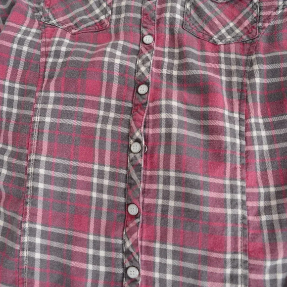 Harley-Davidson Burgundy Checker Snap Front Button  Up Shirt Med - Picture 7 of 12